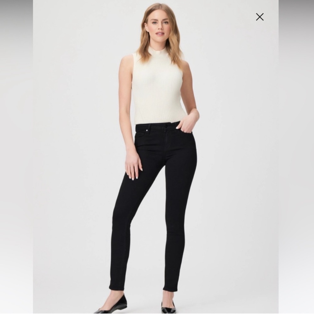 Paige Women's Verdugo Ankle Jeans Raw Hem Denim Stretch Black Size 28